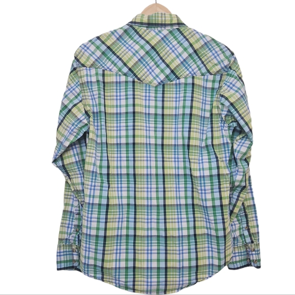 Wrangler 20X Pearl Snap Long Sleeve Cowboy Shirt Medium - Picture 2 of 7